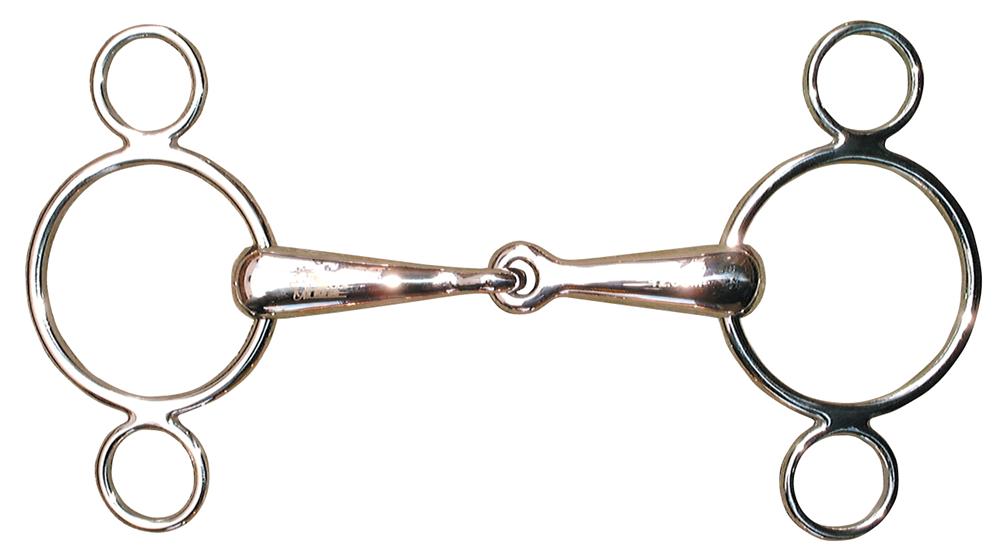 Continental Gag Bit, jointed Three-Ring Bit